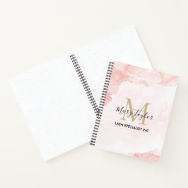Cuaderno Elegante Purpurina Rubor Rosa Gold Marble
