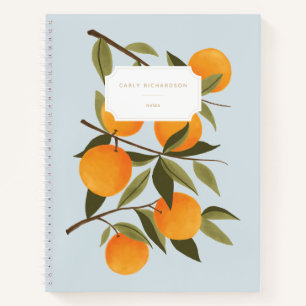 Cuaderno Elegante rama de Naranja de cítricos