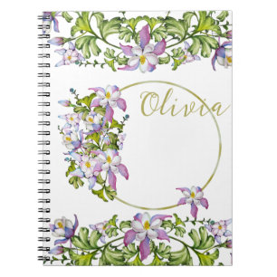 Cuaderno Elegante ramo de colinas acuáticas