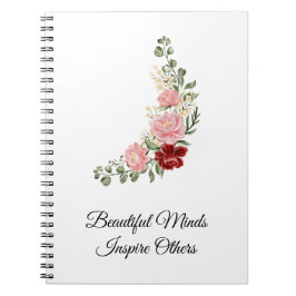 Cuaderno Elegante ramo floral con cita inspiradora