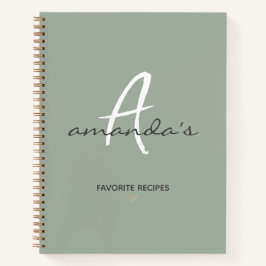 Cuaderno Elegante receta verde salado Minimalista