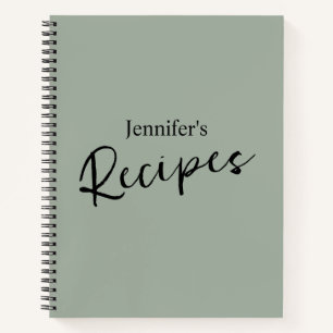 Cuaderno Elegante receta verde salado Minimalista