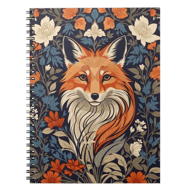 Cuaderno Elegante Red Fox Face Woodland Wildlife (Frente)