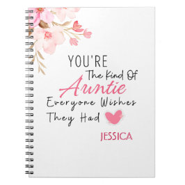 Cuaderno Elegante regalo de la tía floral personalizada de