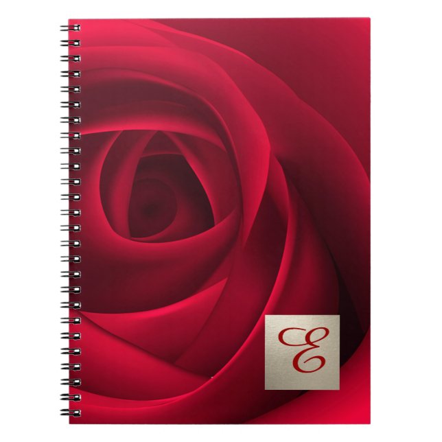 Cuaderno Elegante regalo de Monograma Personalizado Rosa Ro (Frente)