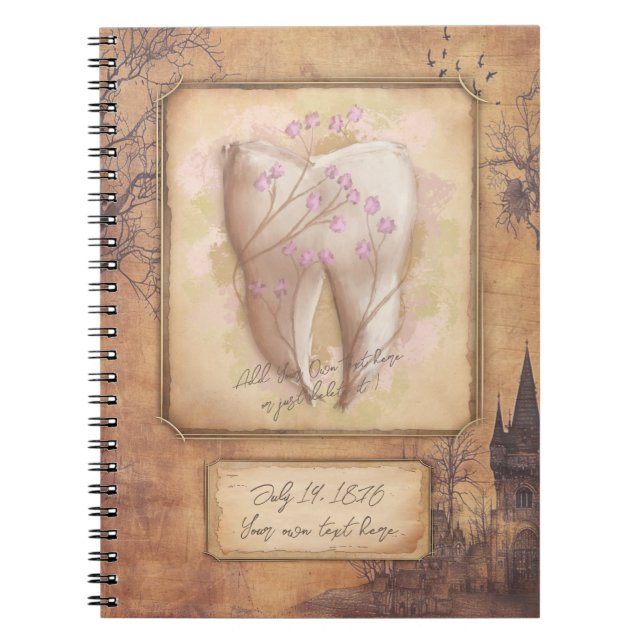 Cuaderno Elegante regalo odontológico antiguo de moda (Frente)