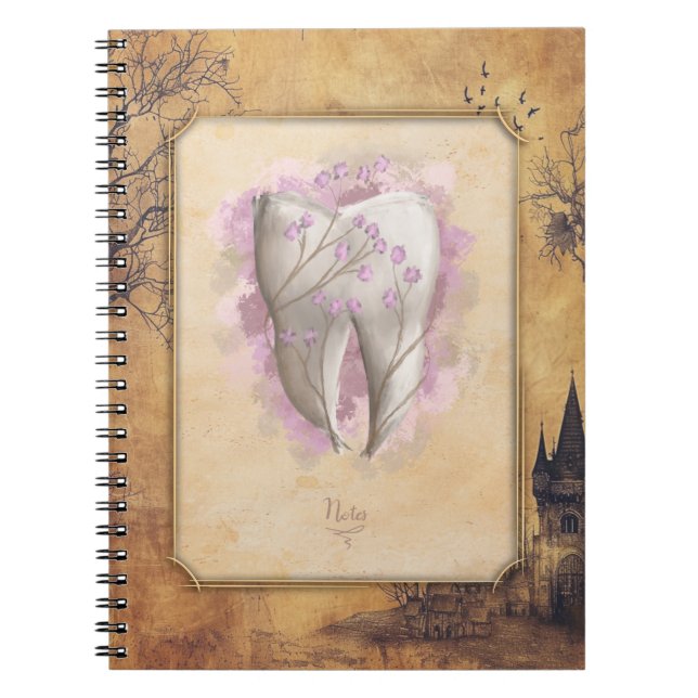 Cuaderno Elegante regalo odontológico antiguo de moda (Frente)