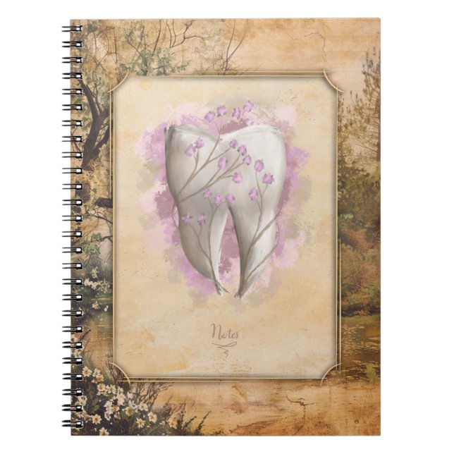 Cuaderno Elegante regalo odontológico antiguo de moda (Frente)