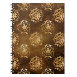 Cuaderno Elegante Relieve metalizado dorado y Mandala india