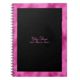 Cuaderno Elegante Relieve metalizado negro y falso rosado c