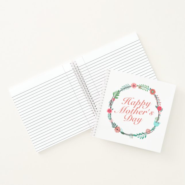 Cuaderno Elegante reloj portátil de flores del día de la ma (Interior)