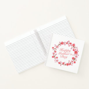 Cuaderno Elegante reloj portátil de flores del día de la ma