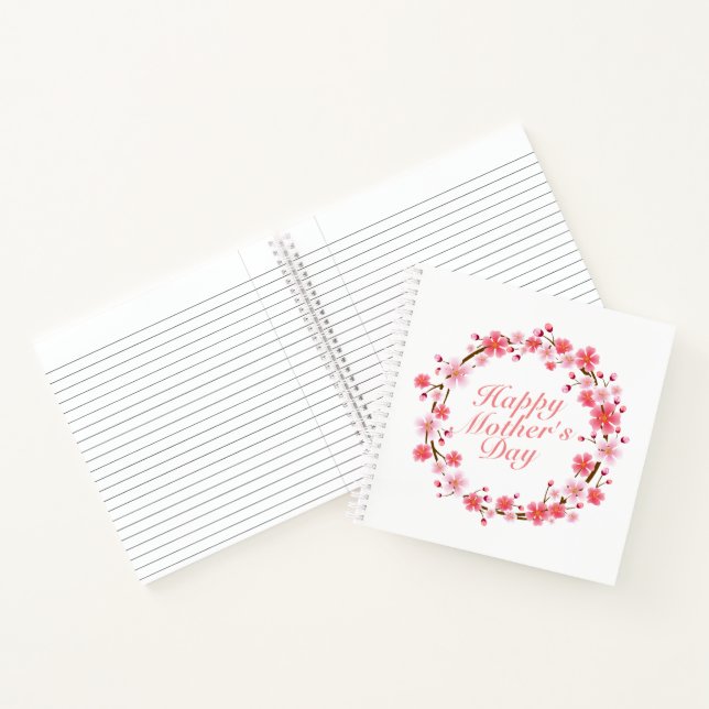 Cuaderno Elegante reloj portátil de flores del día de la ma (Interior)