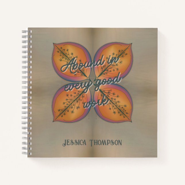 Cuaderno Elegante resumen de floral abunda en buen trabajo (Anverso)
