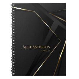 Cuaderno Elegante Resumen de Lujo Oficina de Abogados Negro