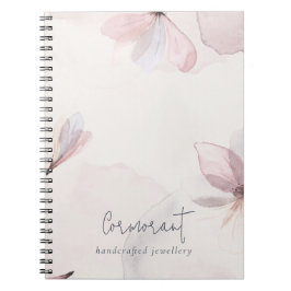 Cuaderno Elegante Resumen Rubor Watercolor Floral Business