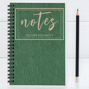 Cuaderno Elegante rica espiral clásica de verde bosque y ca