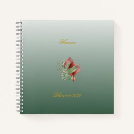 Cuaderno elegante rojo y verde 
