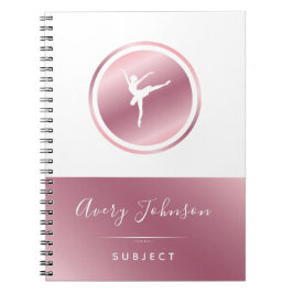 Cuaderno Elegante Rosa bailarina de oro y ballet blanco Gir