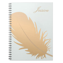 Cuaderno Elegante Rosa de arte de pluma de oro personalizad