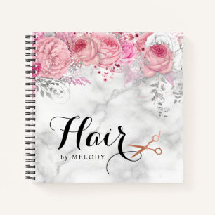 Cuaderno Elegante rosa de cobre tijeras de oro peinado