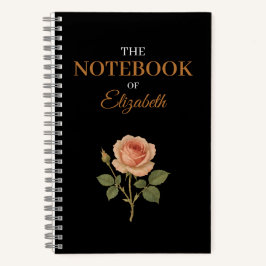 Cuaderno Elegante Rosa de época Purpurina de Personalizado