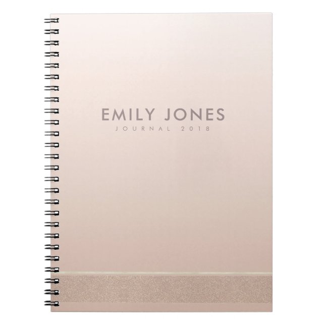 CUADERNO ELEGANTE ROSA DE ORO MÍNIMO PERSONALIZADO (Frente)