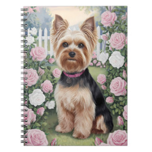 Cuaderno Elegante Rosa de Yorkshire Terrier