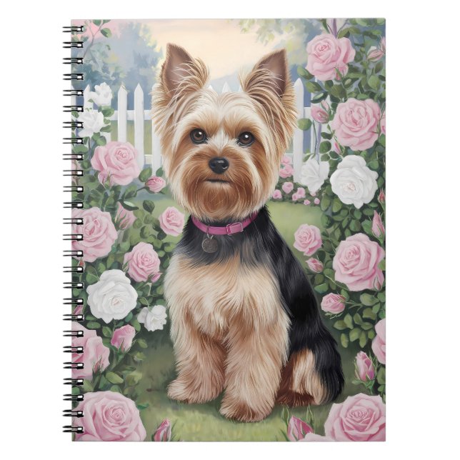 Cuaderno Elegante Rosa de Yorkshire Terrier (Frente)