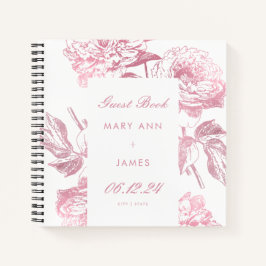 Cuaderno Elegante Rosa Gold Floral Boda Guestbook