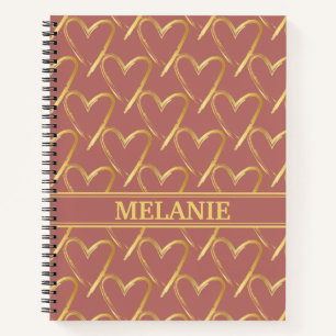 Cuaderno Elegante Rosa Gold Profesional Nombre