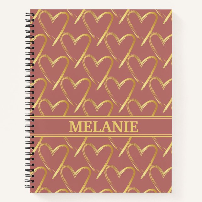 Cuaderno Elegante Rosa Gold Profesional Nombre (Anverso)