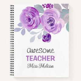 Cuaderno Elegante Rosa morado impresionante regalo de profe