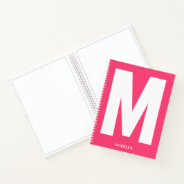 Cuaderno Elegante Rosa, Nombre de Monograma Minimalista mod
