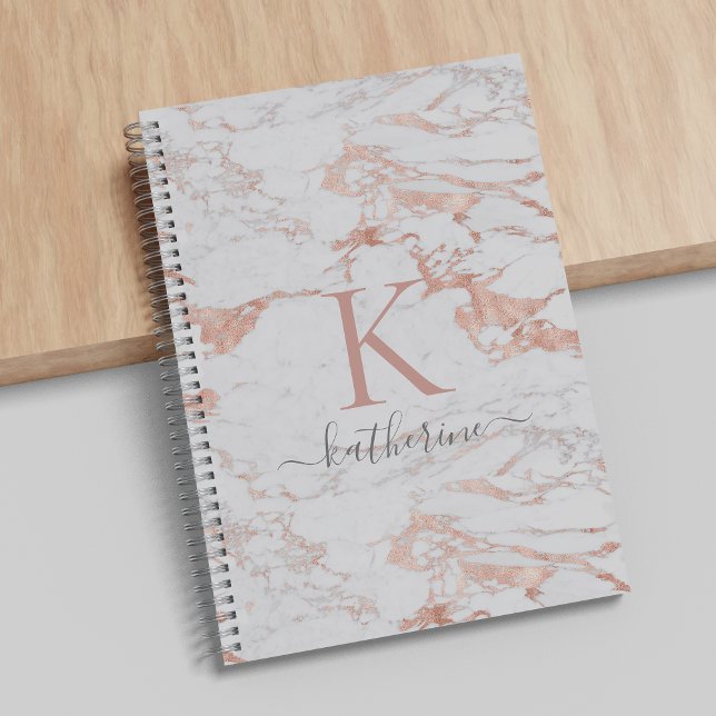 Cuaderno Elegante Rosa Relieve metalizado dorado Mármol Mon (Subido por el creador)