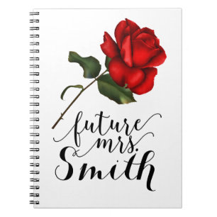 Cuaderno Elegante Rosa Roja Elegante Glam Floral Futuro Sra