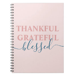 Cuaderno Elegante rosa rosa agradecido bendecido