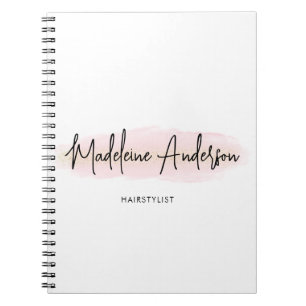 Cuaderno Elegante Rosa Rosado Brillo Dorado Peluquero