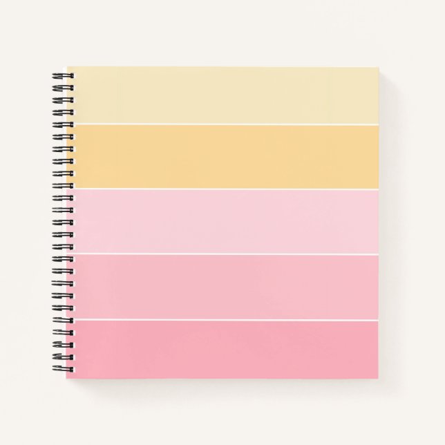 Cuaderno Elegante Rosa Vainilla Amarillo Blanco Rayado de M (Anverso)