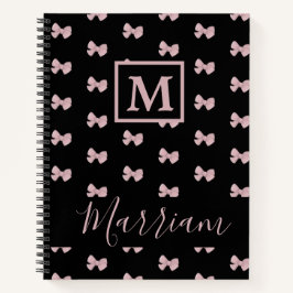 Cuaderno Elegante rosa y negro personalizado