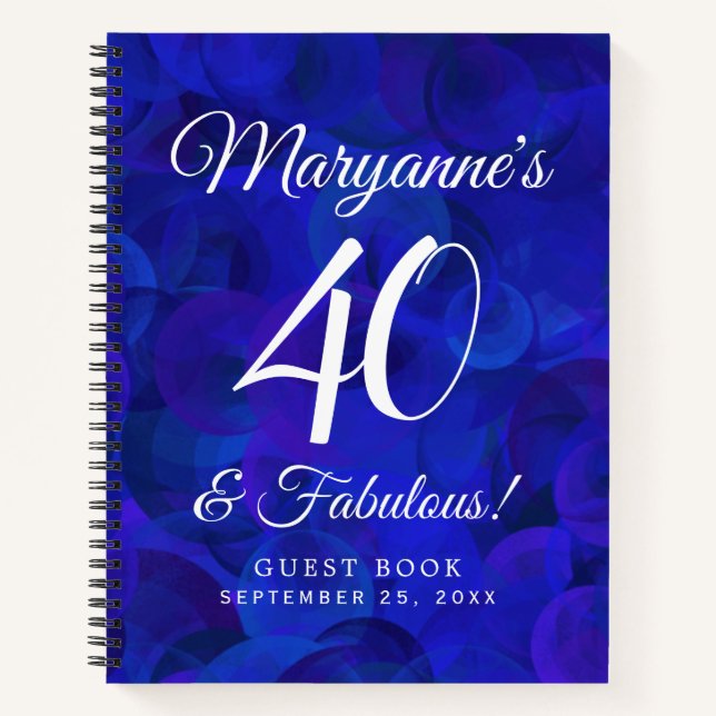 Cuaderno Elegante Royal Blue 40 y fabulosa fiesta de cumple (Anverso)