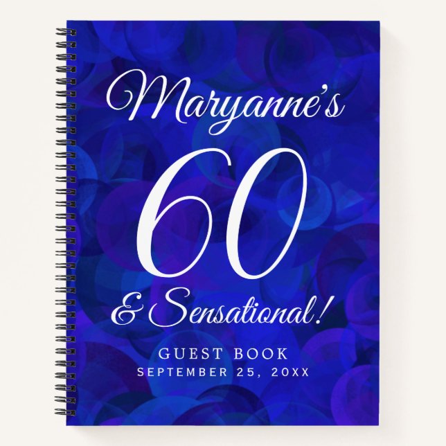 Cuaderno Elegante Royal Blue 60 y cumpleaños sensacional (Anverso)