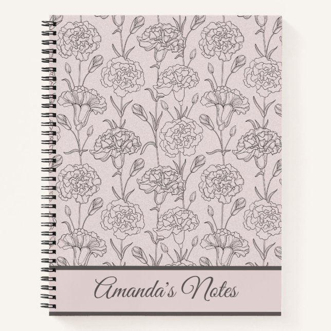 Cuaderno Elegante Rubor Pink Carnation Gratitude Journal (Anverso)