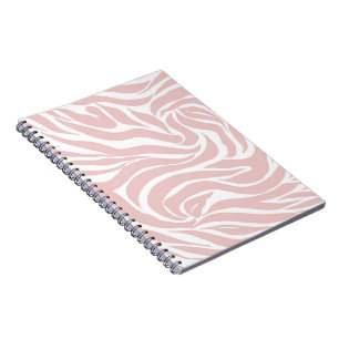 Cuaderno Elegante Rubor Pink Zebra White Animal Print