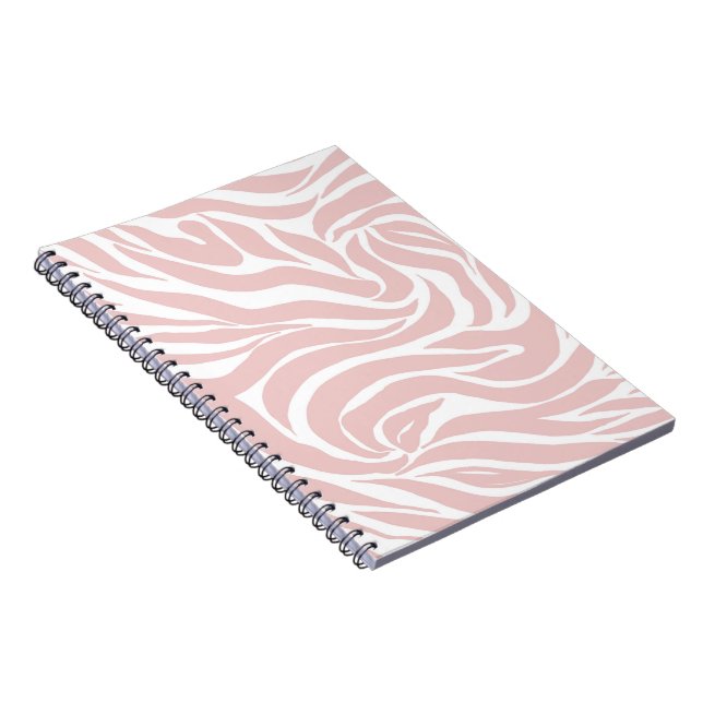 Cuaderno Elegante Rubor Pink Zebra White Animal Print (Lado Derecho)