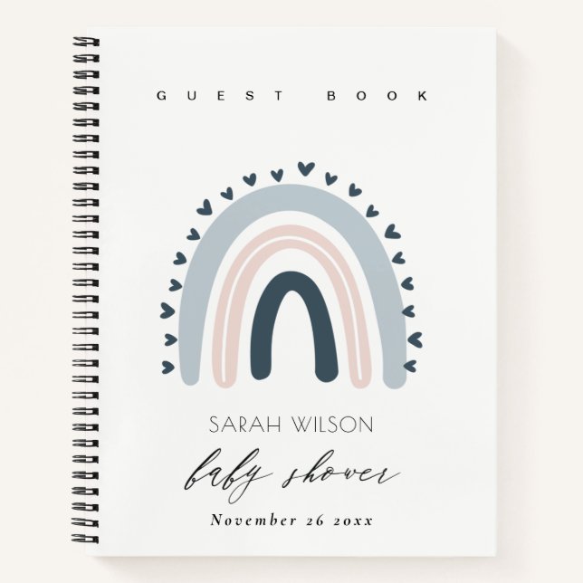CUADERNO ELEGANTE RUBOR RAINBOW HEART BABY SHOWER (Anverso)
