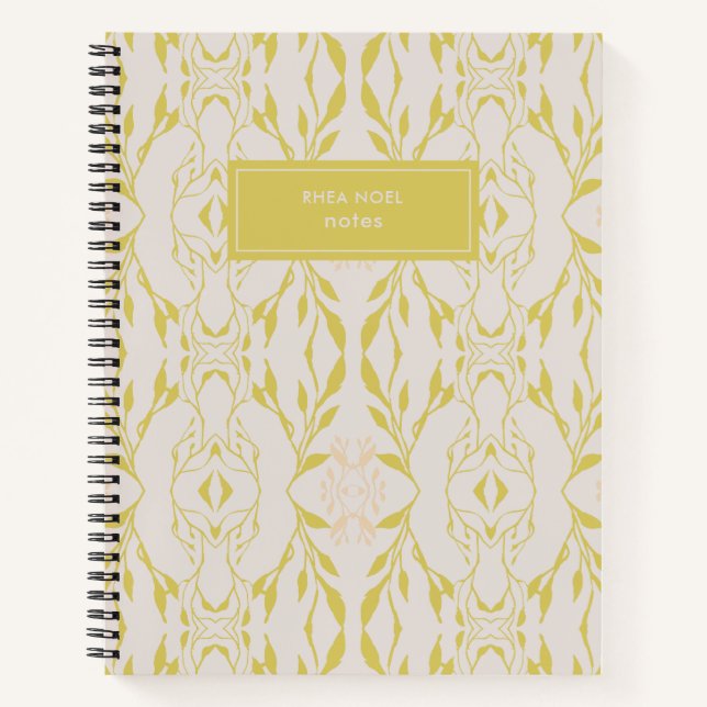 Cuaderno Elegante Sage Green Botánico Personalizado (Anverso)