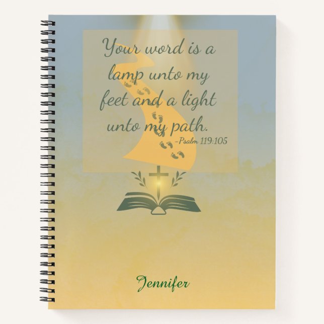 Cuaderno Elegante salmo acuático 119:105 (Anverso)