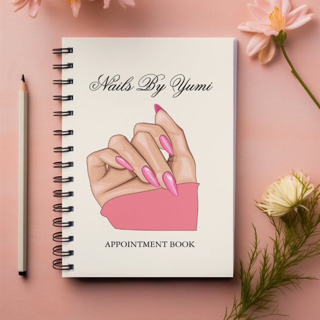 Cuaderno Elegante salón de citas manicurista con uñas rosas (Subido por el creador)