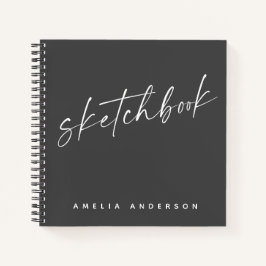 Cuaderno Elegante Script Sketchbook Nombre personalizado Ne